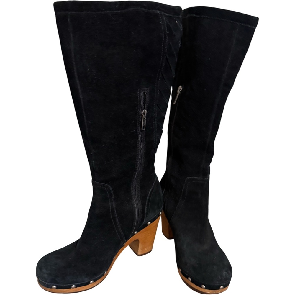 UGG Black Heeled Suede Boots